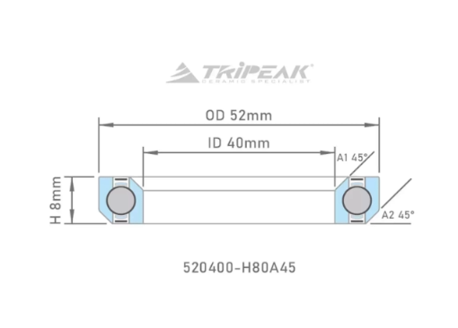 4年保 TRIPEAK JETSTREAM PRO 440C 不鏽鋼頭碗培林  52 x 40 x 8 - 45×45