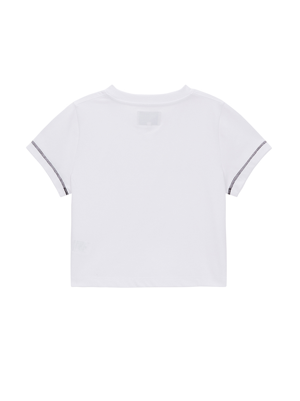 MATIN細線LOGO刺繡短版上衣 白色