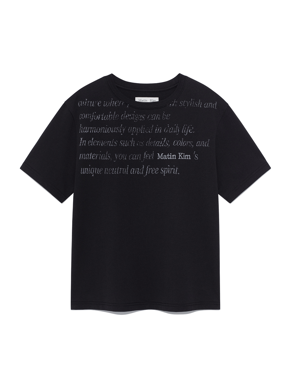 LOGO點綴字母印花上衣 黑色