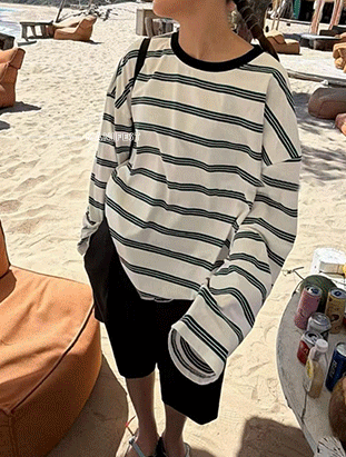 ᴴᴼᵀ ▸▸店長推薦◃◃ 春夏新款/條紋棉質薄長上衣 MANIFEST正韓🇰🇷