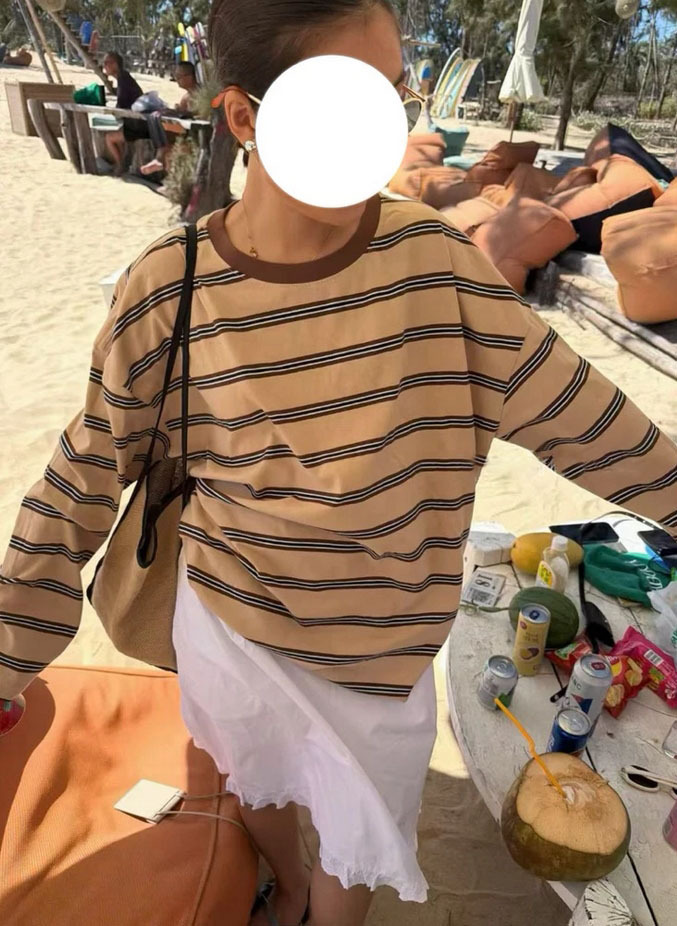 ᴴᴼᵀ ▸▸店長推薦◃◃ 春夏新款/條紋棉質薄長上衣 MANIFEST正韓🇰🇷