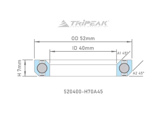 4年保 TRIPEAK JETSTREAM PRO 440C 不鏽鋼頭碗培林 – 52 x 40 x 7-45×45