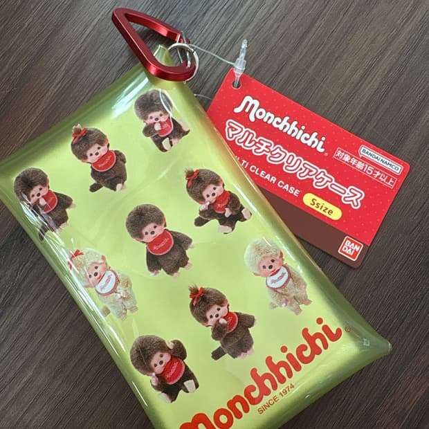 MONCHHICHI 蒙奇奇 透明收納包 零錢包 卡片包 登山扣