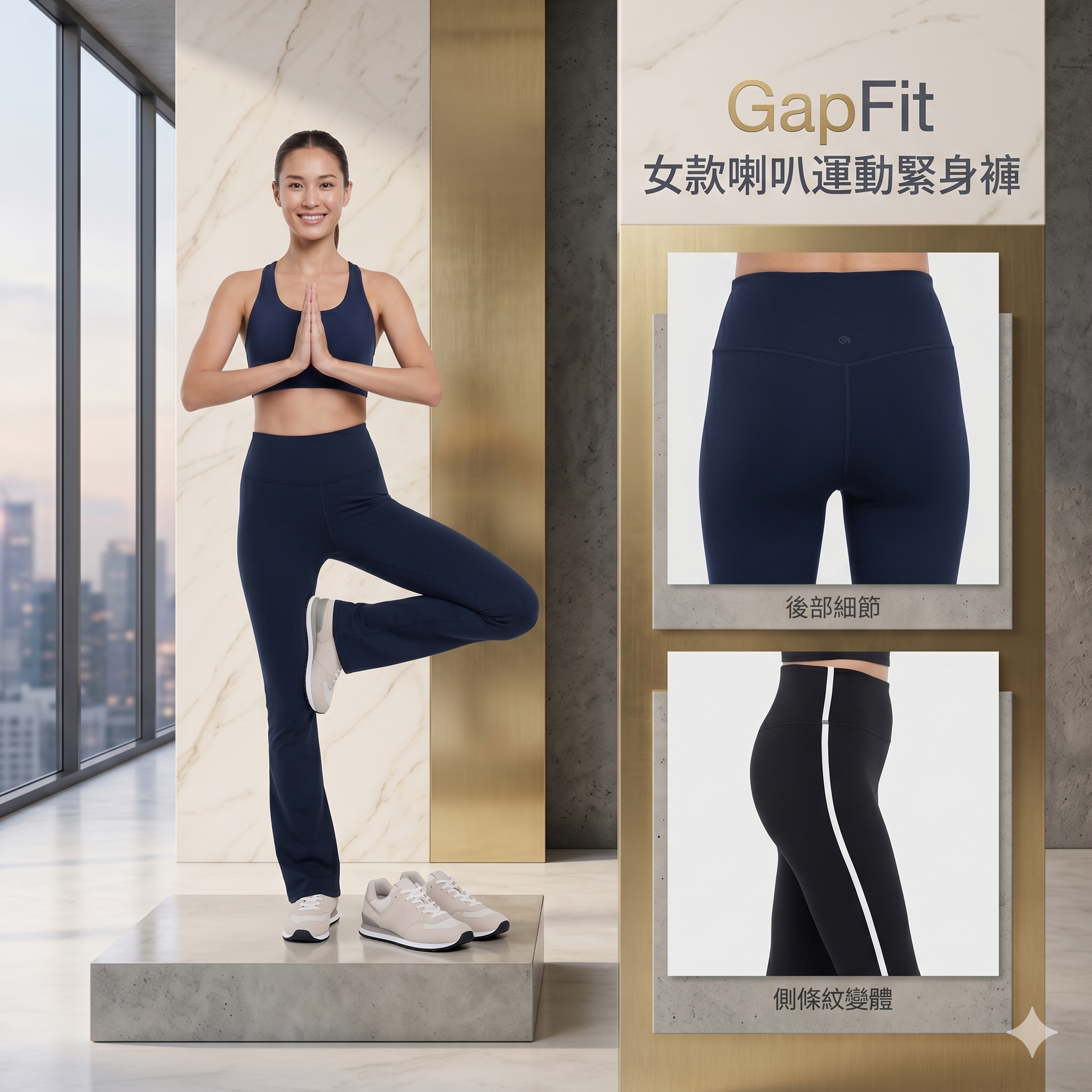 【預購】H042152 GapFit  女款喇叭運動緊身褲