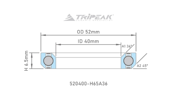 4年保 TRIPEAK JETSTREAM PRO 440C 不鏽鋼頭碗培林 52 x 40 x 6.5 – 36/45