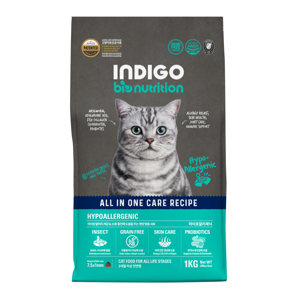 INDIGO 無穀物低過敏性及去淚痕配方貓糧 - 昆蟲蛋白 (200gX5 獨立包裝)