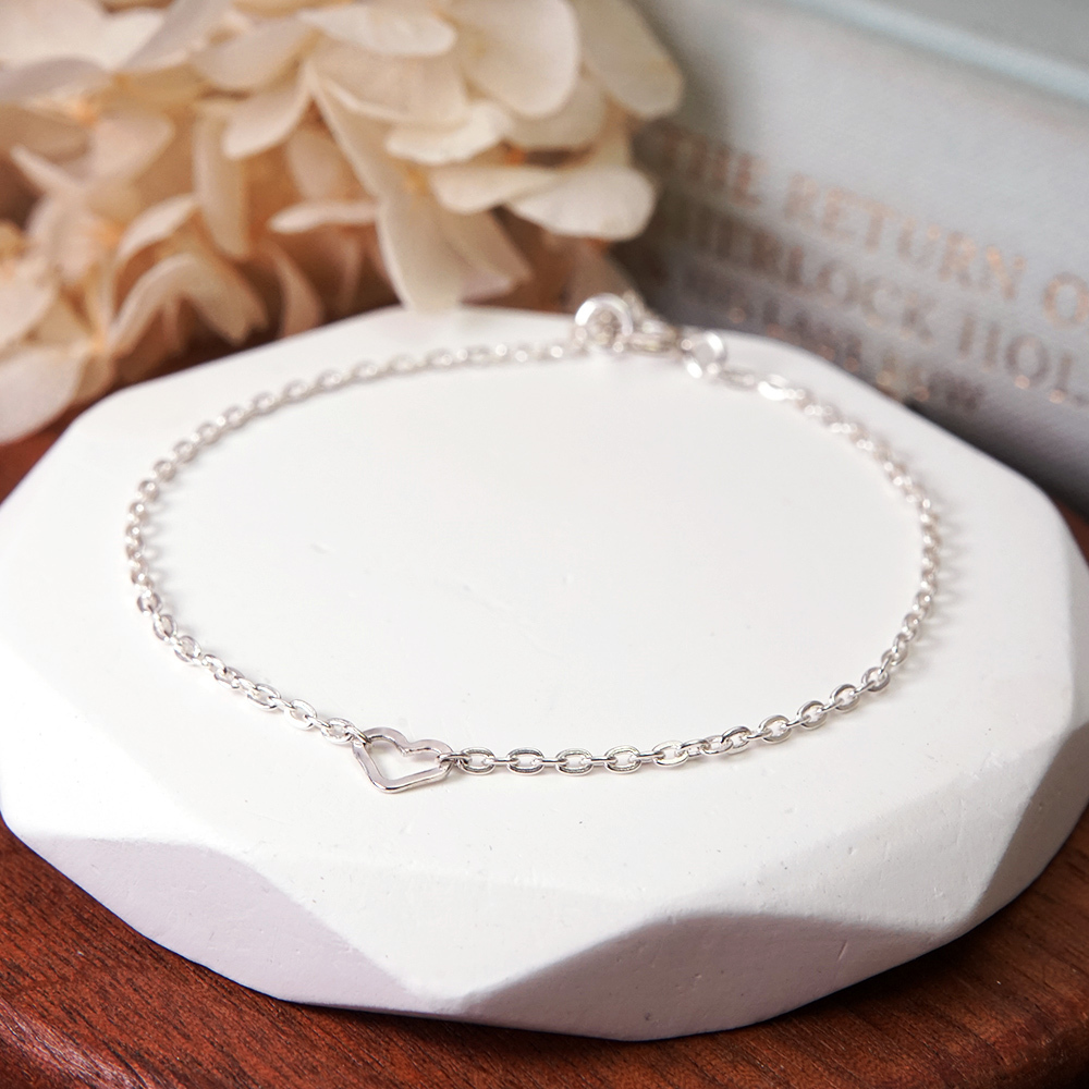 【網路限定】一片真心 925純銀手鍊 愛心設計 女生手鍊