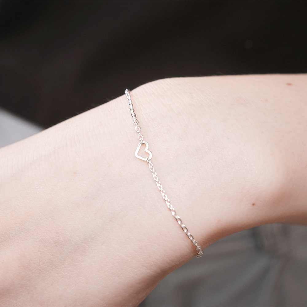【網路限定】一片真心 925純銀手鍊 愛心設計 女生手鍊