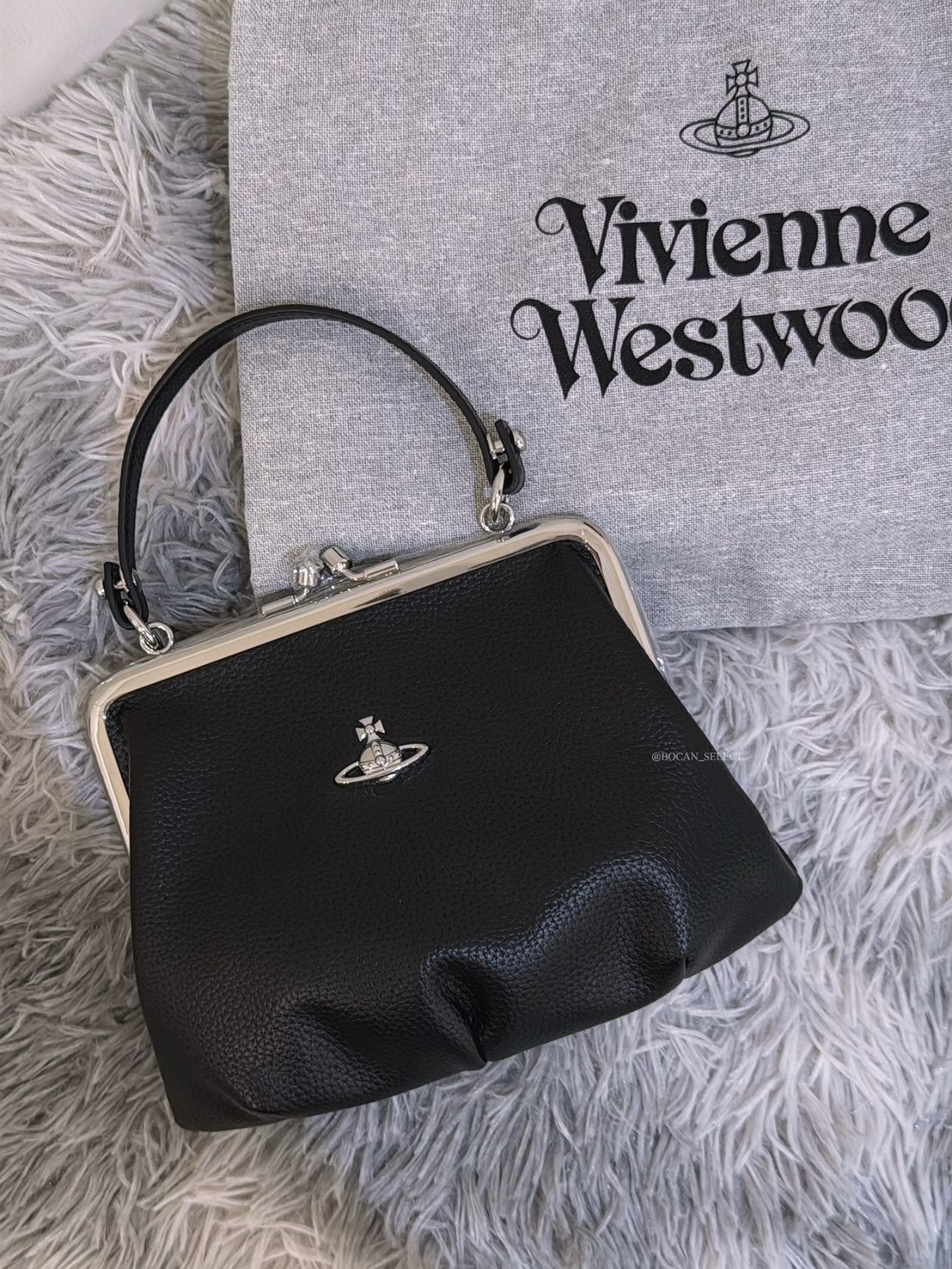 VIVIENNE WESTWOOD 西太后 立體 黑銀 餃子包 可拆卸鏈條