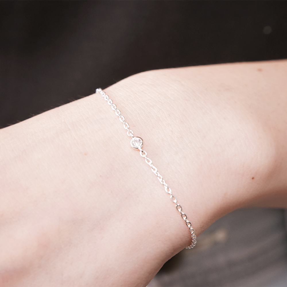 【網路限定】閃耀唯一 925純銀手鍊 小鑽設計 女生手鍊