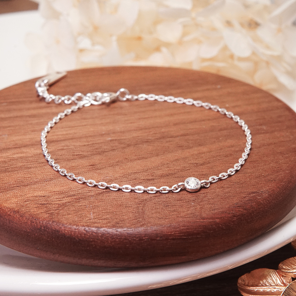 【網路限定】閃耀唯一 925純銀手鍊 小鑽設計 女生手鍊