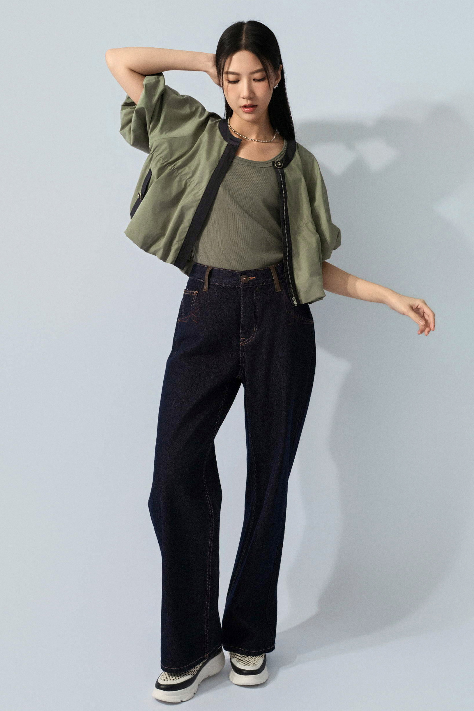 撞色領邊泡泡短外套（預購產品）