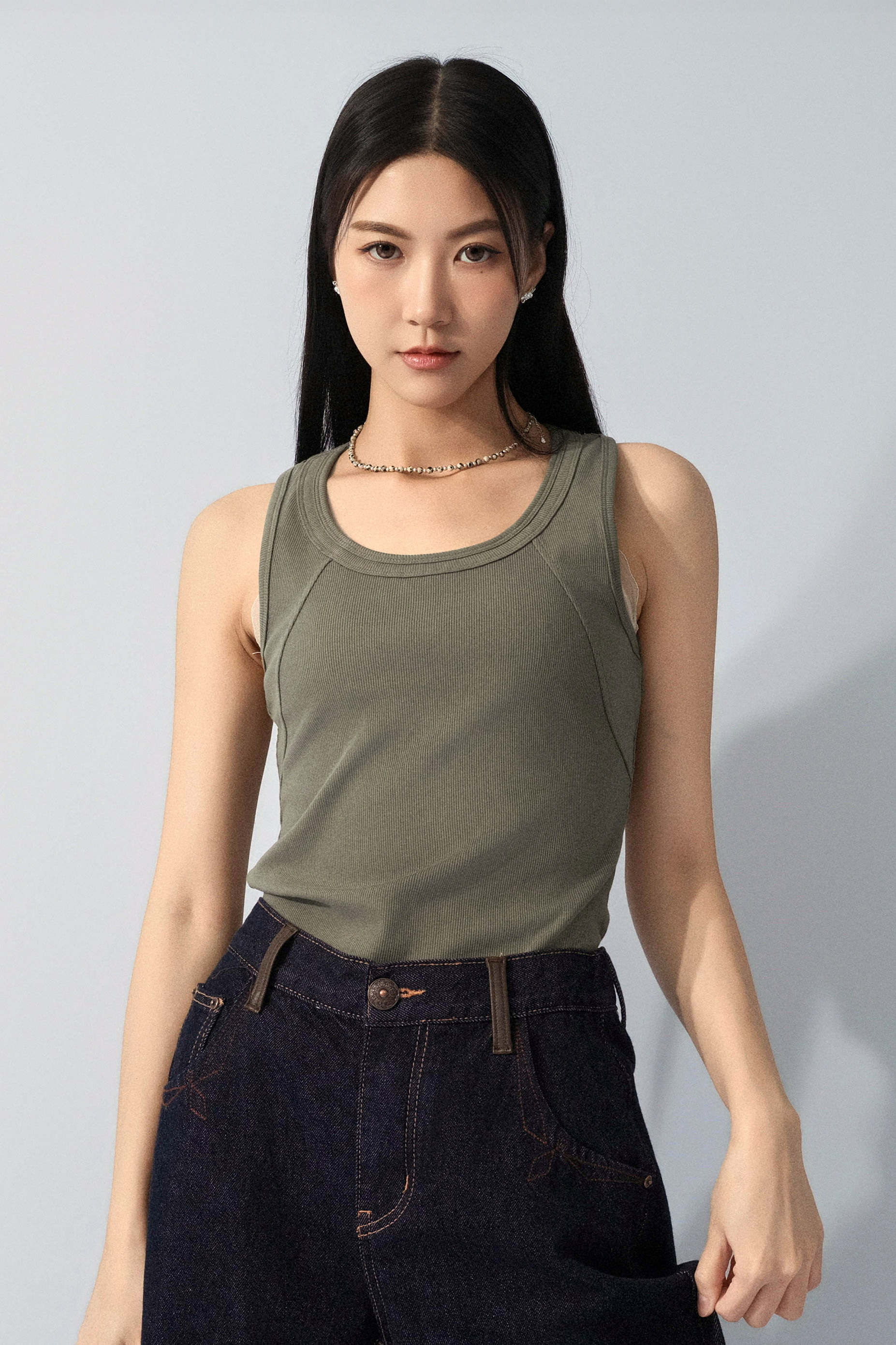 鏤空背幼坑羅紋背心（預購產品）