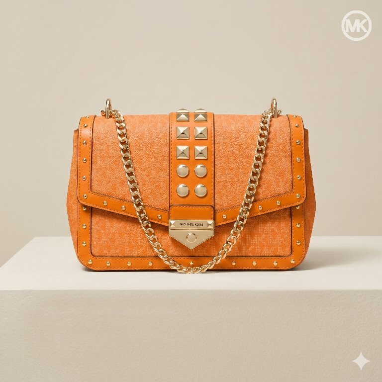 【預購】Michael Kors H042102 鉚釘裝飾老花鏈條包