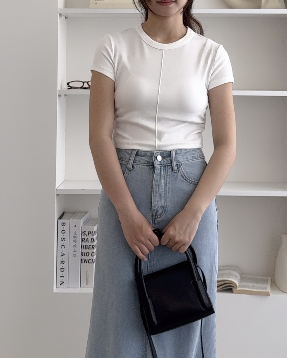 法朵Fado shop｜圓領修身抓皺短版短T 0215099 六色