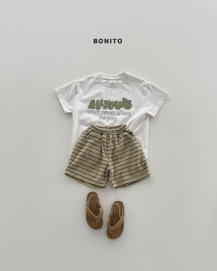 正韓夏Bonito 嫩嬰/小童兩色撞色條紋短褲
