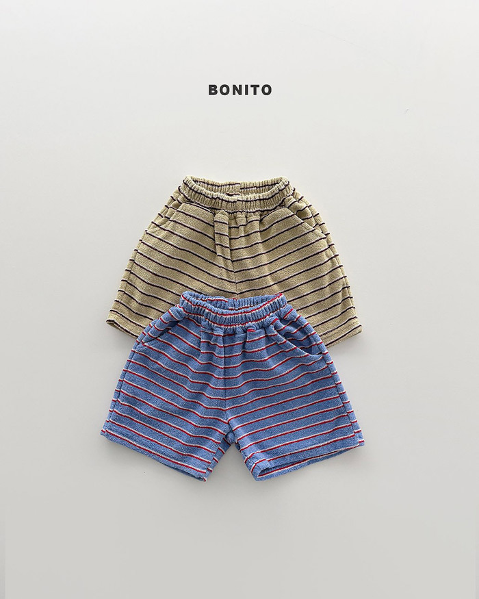 正韓夏Bonito 嫩嬰/小童兩色撞色條紋短褲