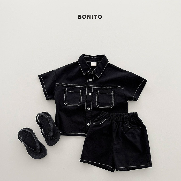 正韓夏Bonito 嫩嬰/小童兩色帥氣縫線套裝