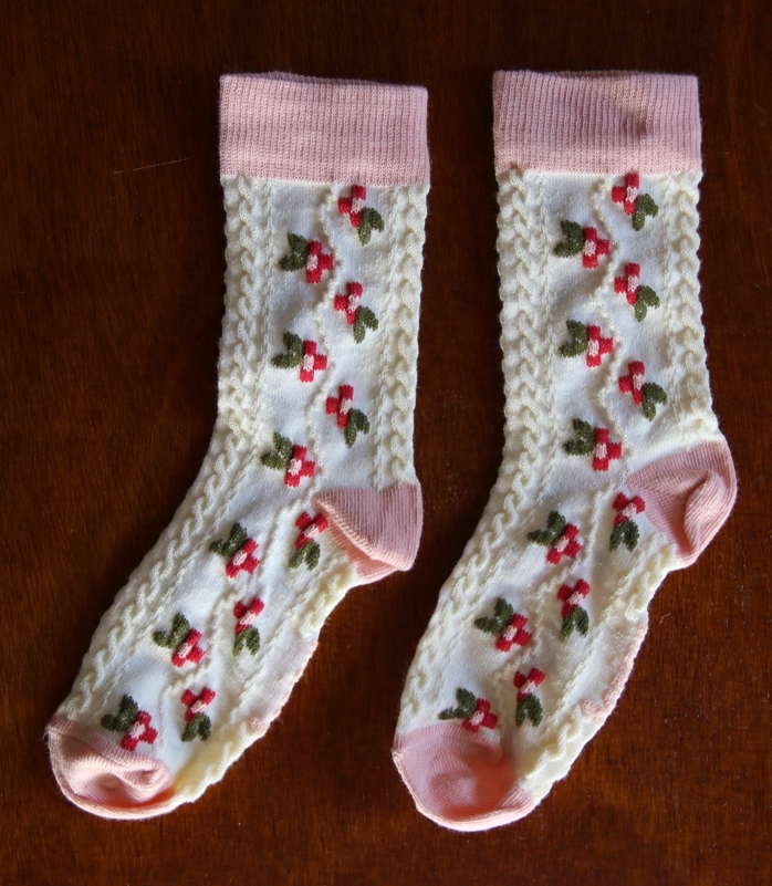 BONJOUR DIARY 浮雕花襪 Farandole Flower socks - Pink