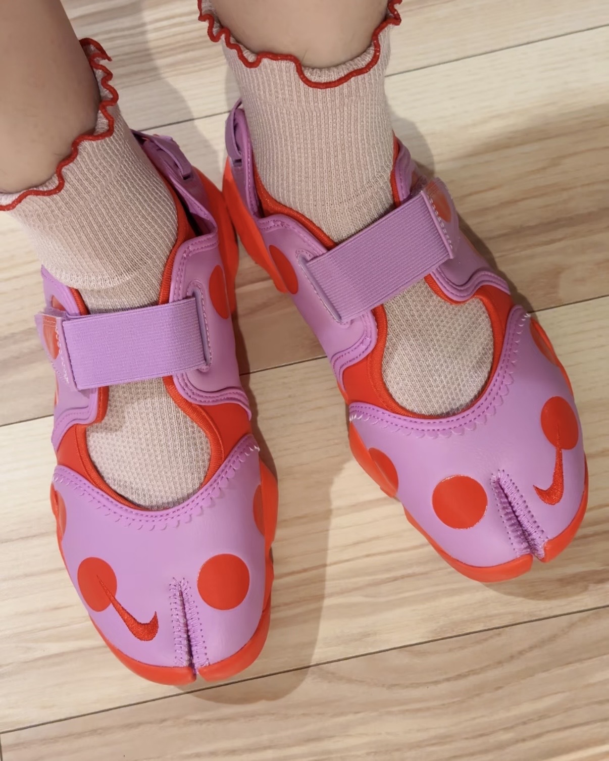 NIKE AIR RIFT "POLKA DOTS" 波點 點點 粉橘 粉紅 亮粉 忍者鞋 分趾鞋 涼鞋 女鞋 IR1226-500 / 預購