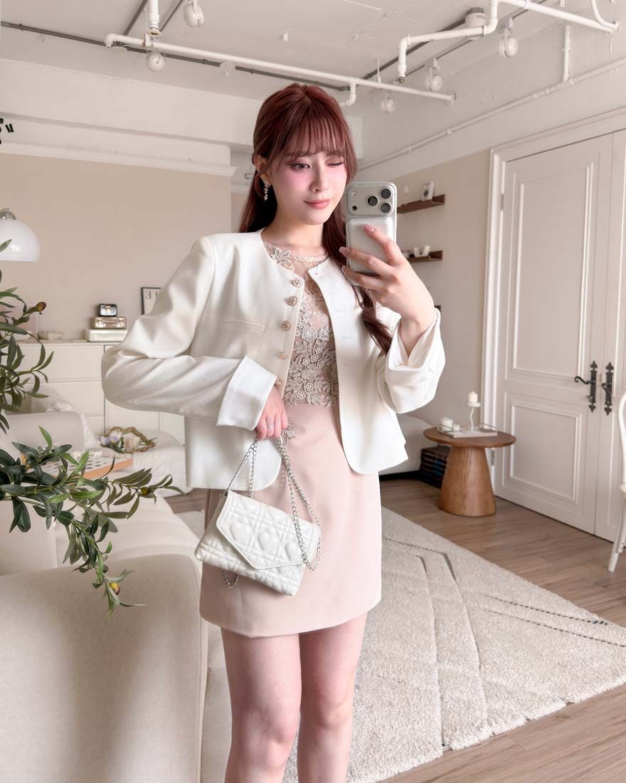 可愛甜度立體愛心菱格皮革多揹法小包-珠光白