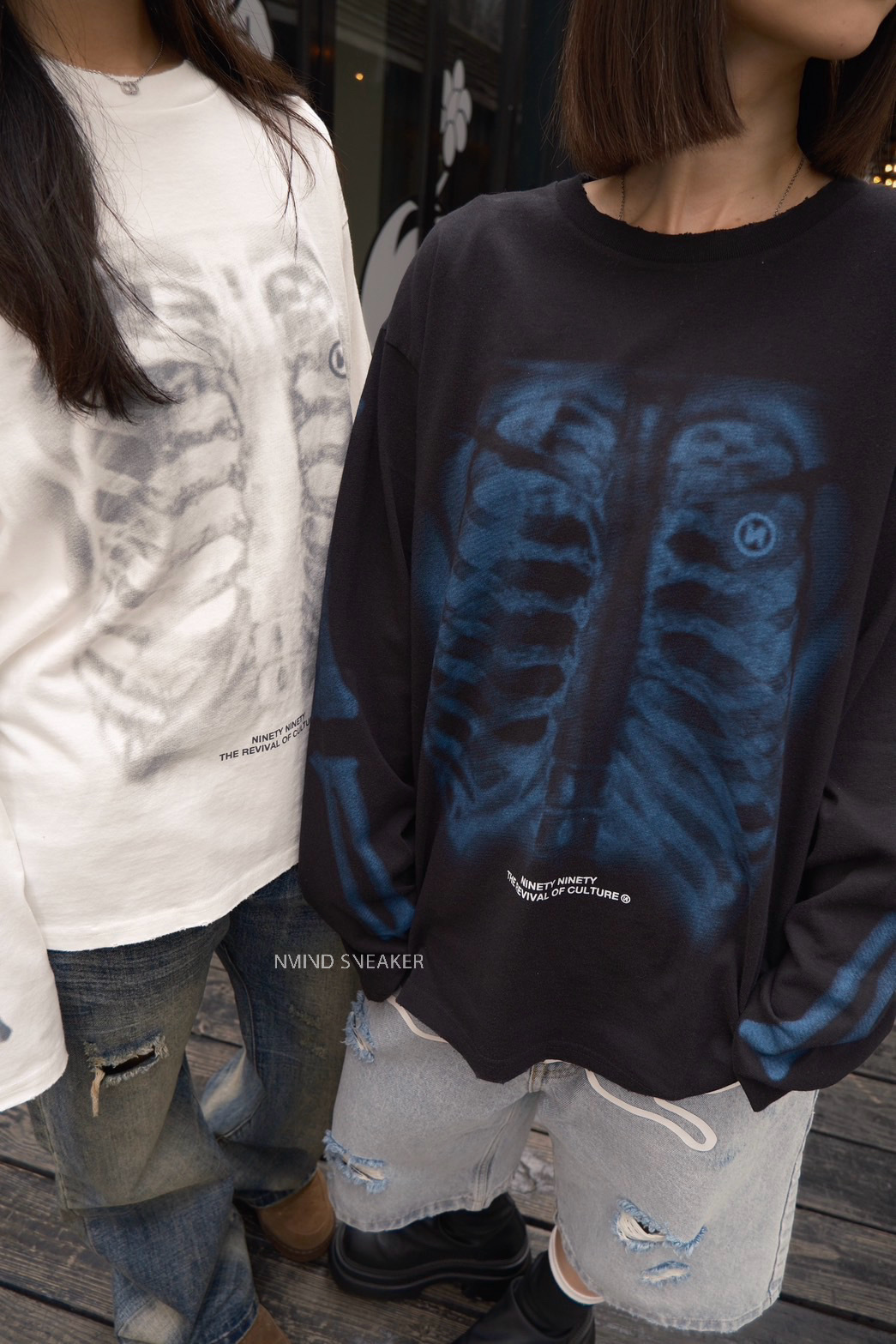 <快速出貨> 9090 X-ray Bone Vintage L/S Tee 復古 水洗 骨頭 長TEE