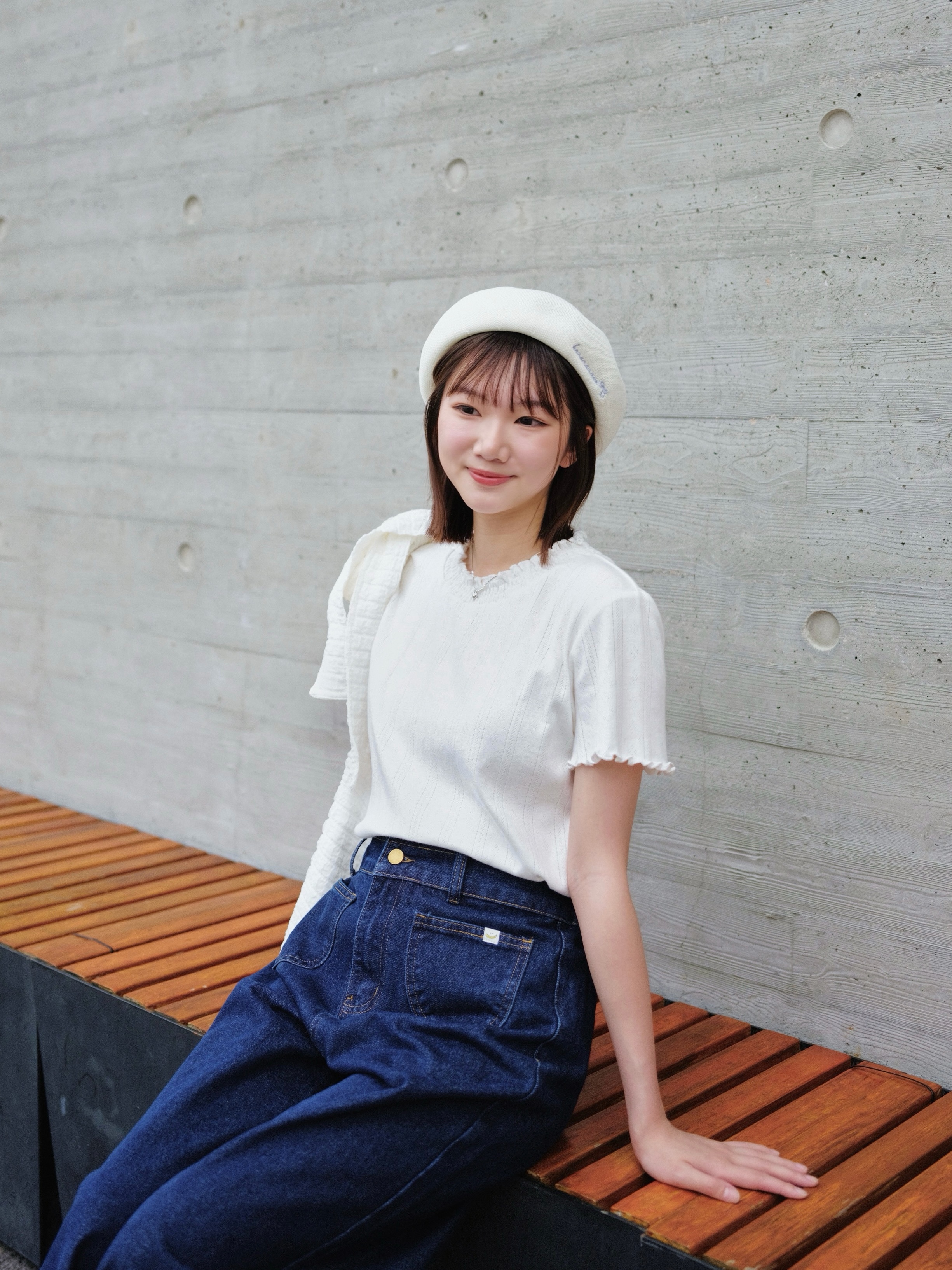 三色 / 親膚小菱形通花短袖上衣 / Soft-Touch Diamond Pointelle Short Sleeve Top