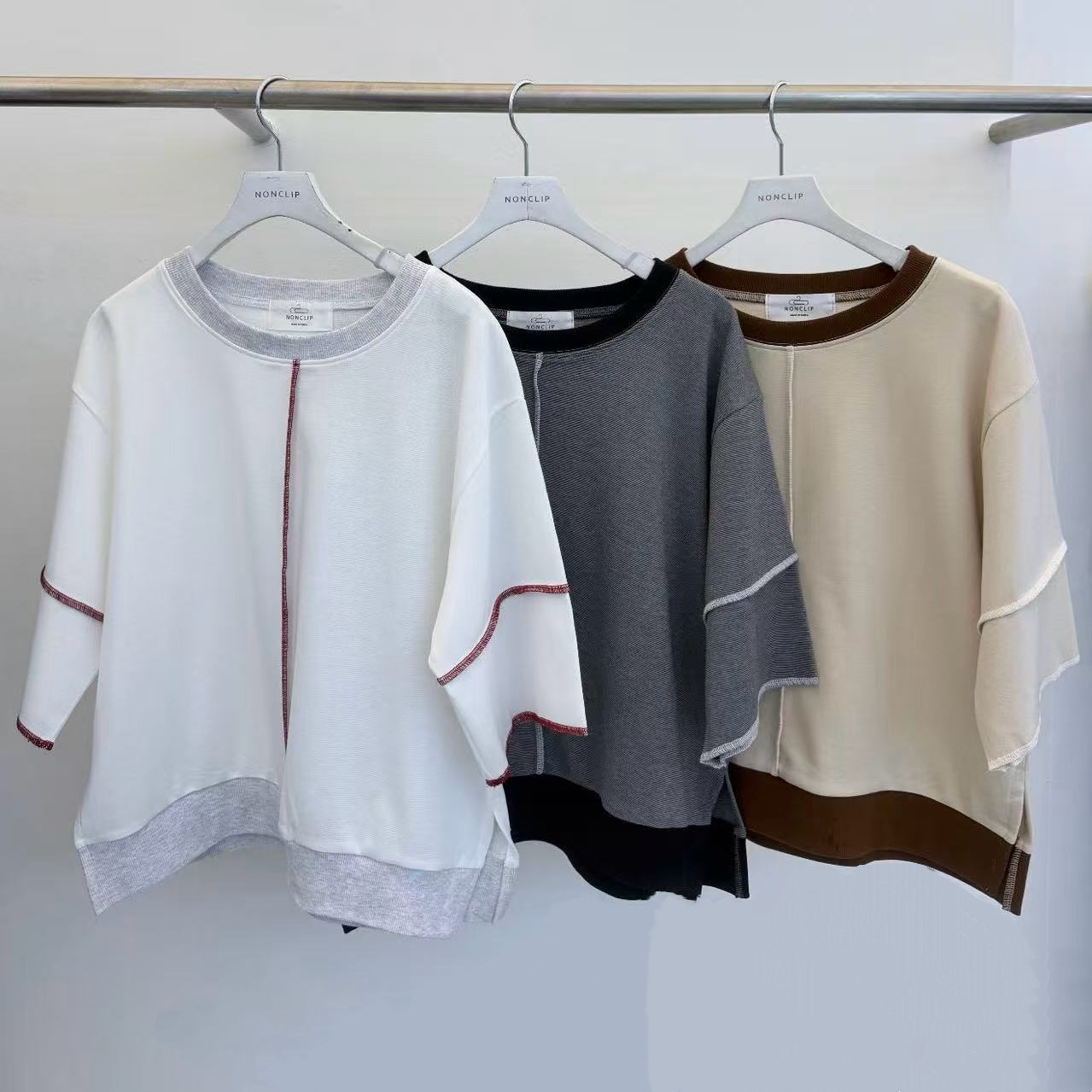 【Non-Clip】棉料明線寛鬆款衛衣 (A14-A16)