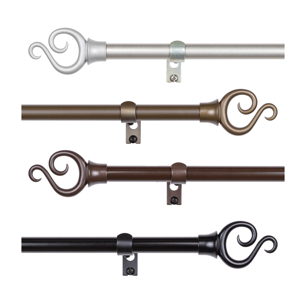 15.7mm│幾何螺旋│伸縮窗簾桿架│4色2尺寸