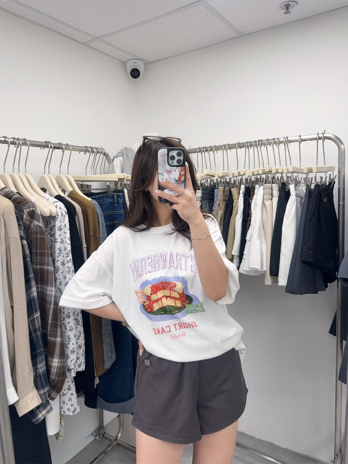 麻棉橡筋短褲(炭灰色)