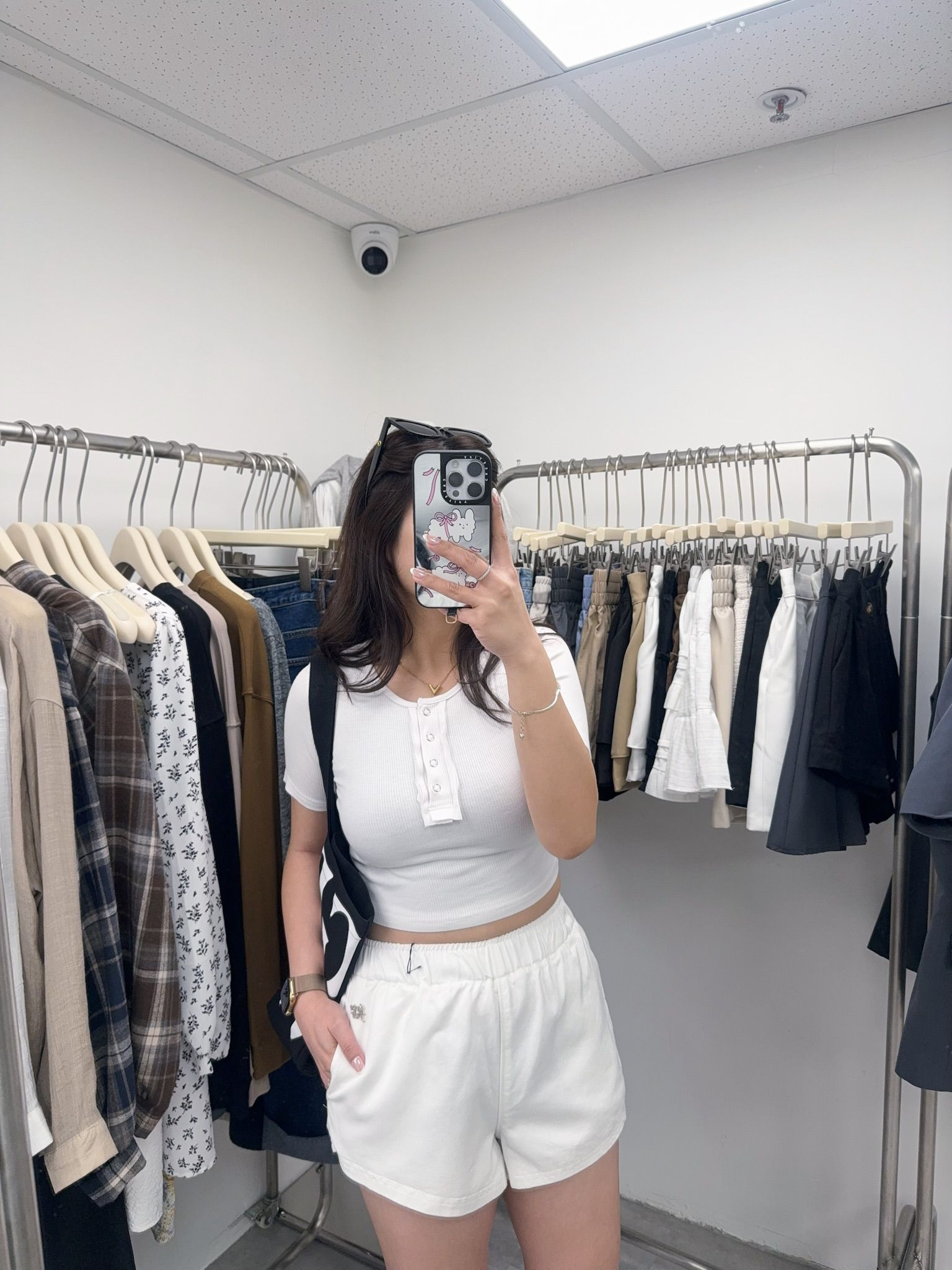 麻棉橡筋短褲(白色)