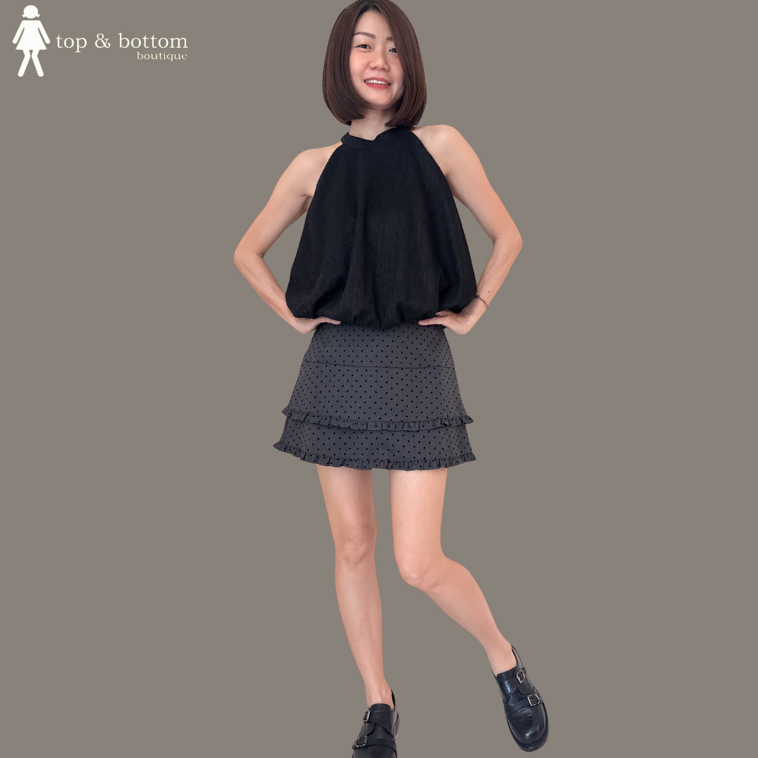 HIGH WAISTED POLKA DOT SHORT SKIRT