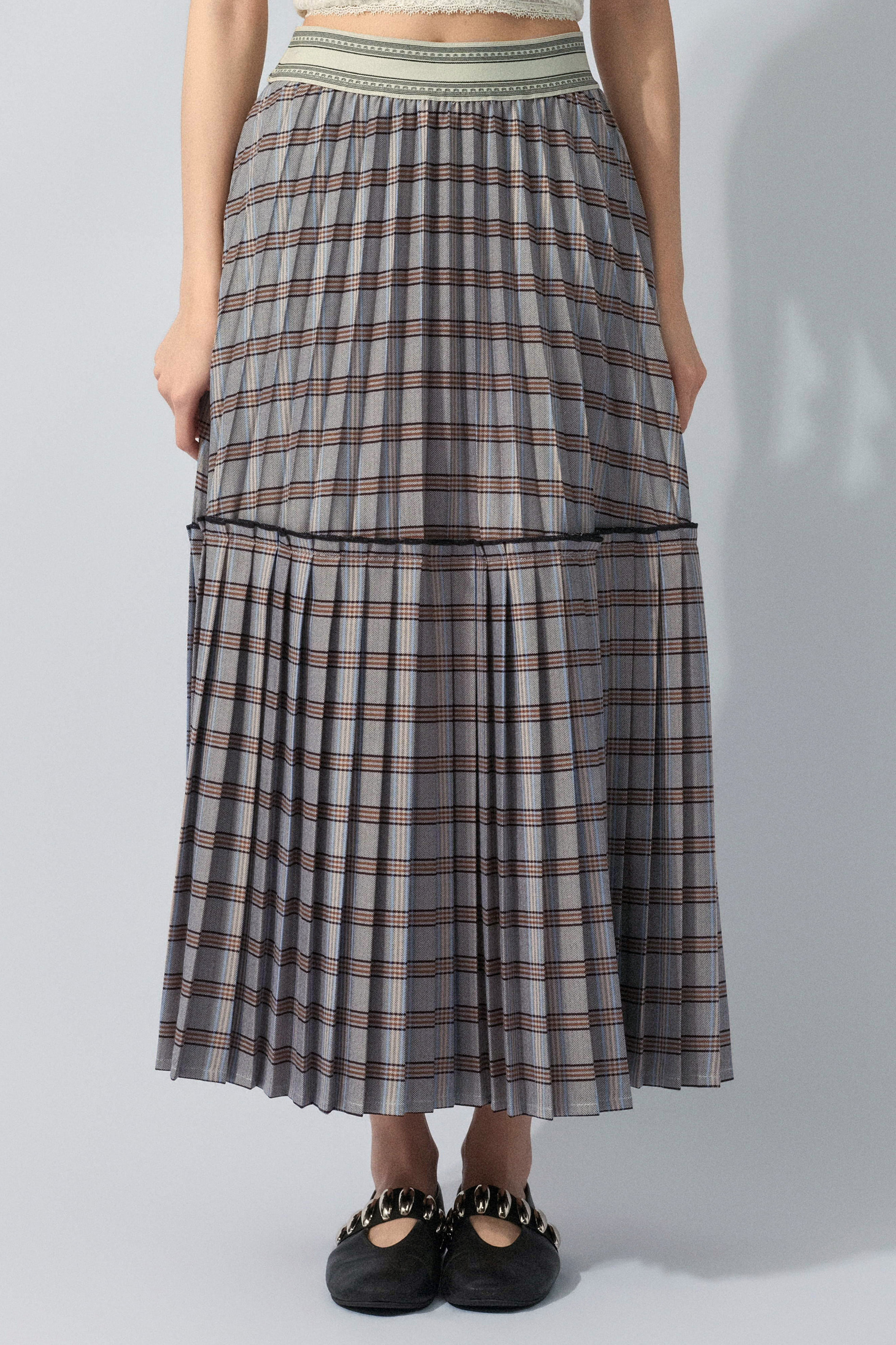 格仔雙層蛋糕百褶裙（預購產品）