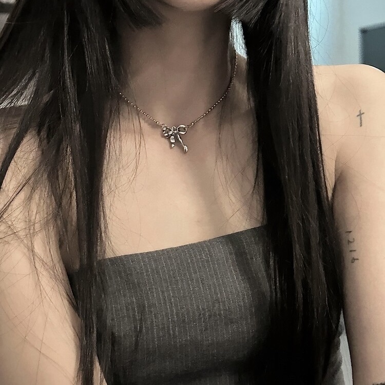 <🎀>韓國OFUSE 愛心蝴蝶結項鍊 choker