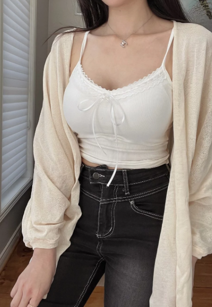 【拆禮物】DOMISS蕾絲背心細肩帶 Bra背心