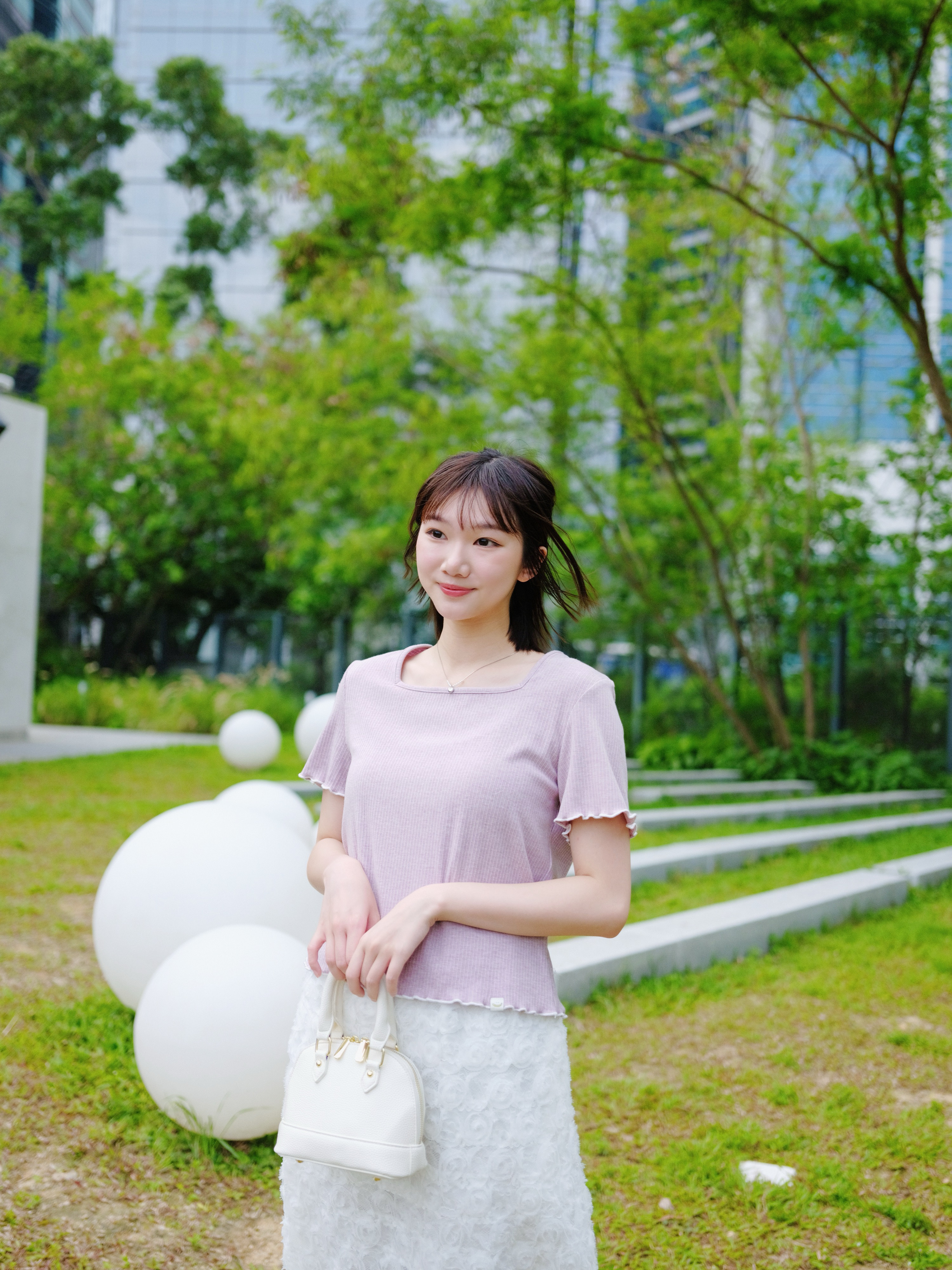 四色 / 方領坑紋滾邊短袖上衣 / Square Neck Ribbed Lettuce Edge Top