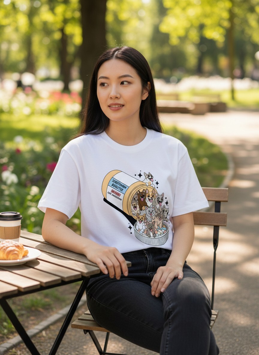 今日份療癒已補充🐶💗｜狗狗插畫T恤