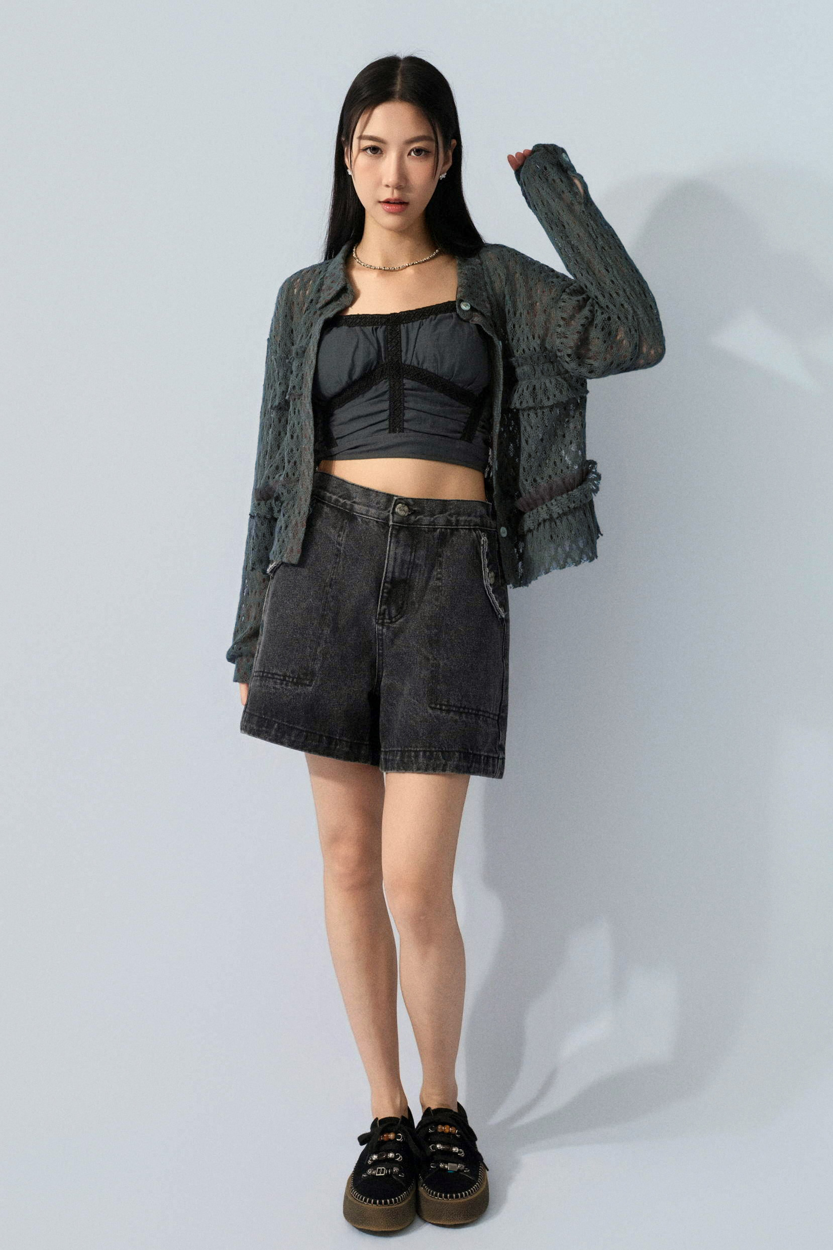 民族刺繡袋牛仔短褲（預購產品）