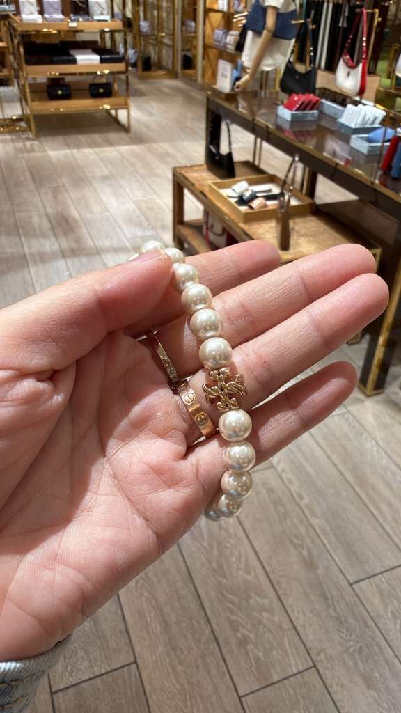 YO019 Tory Burch logo 珍珠手鍊