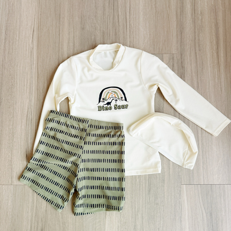 恐龍長袖套裝泳衣