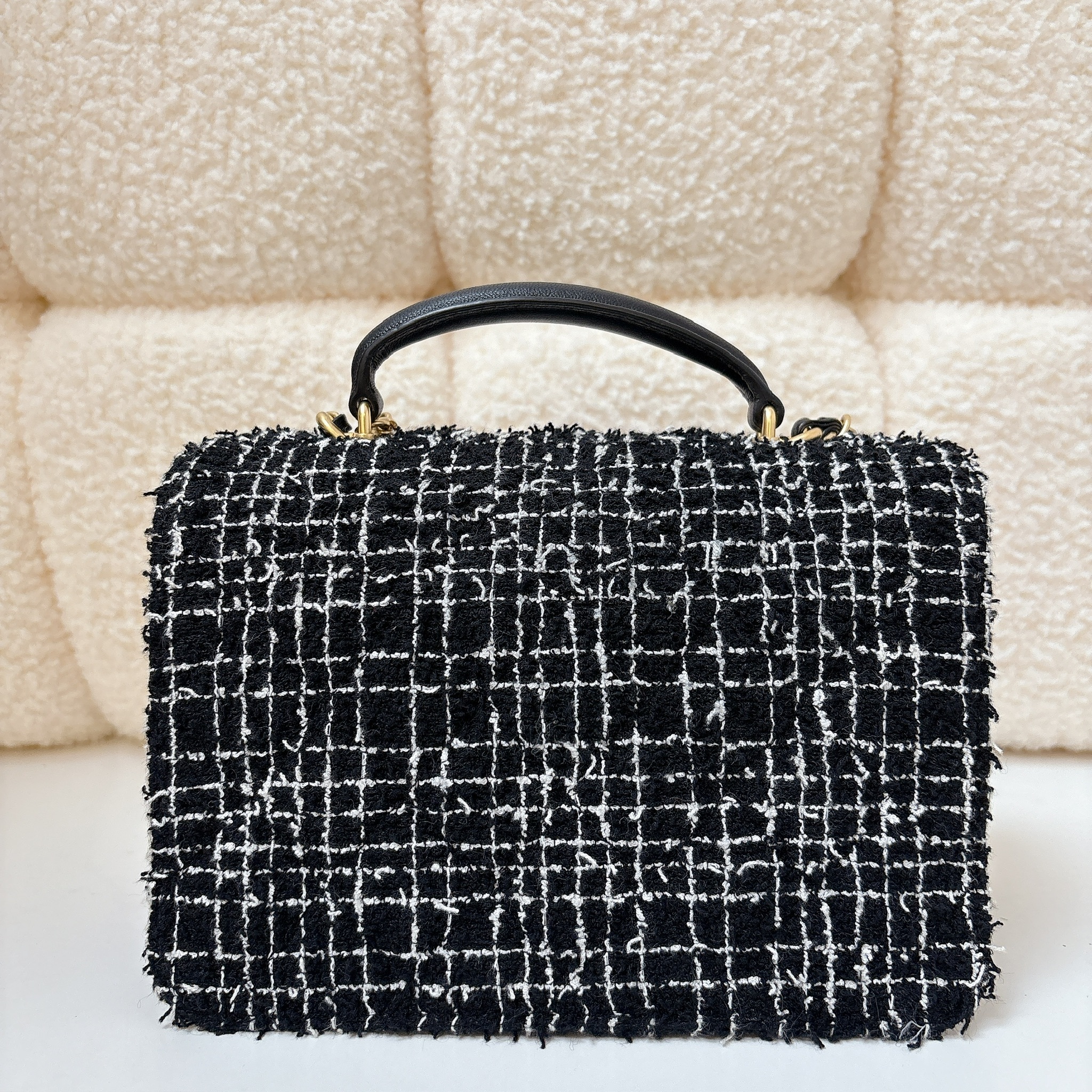 Chanel Small Flap Bag with Top Handle - Black / GHW