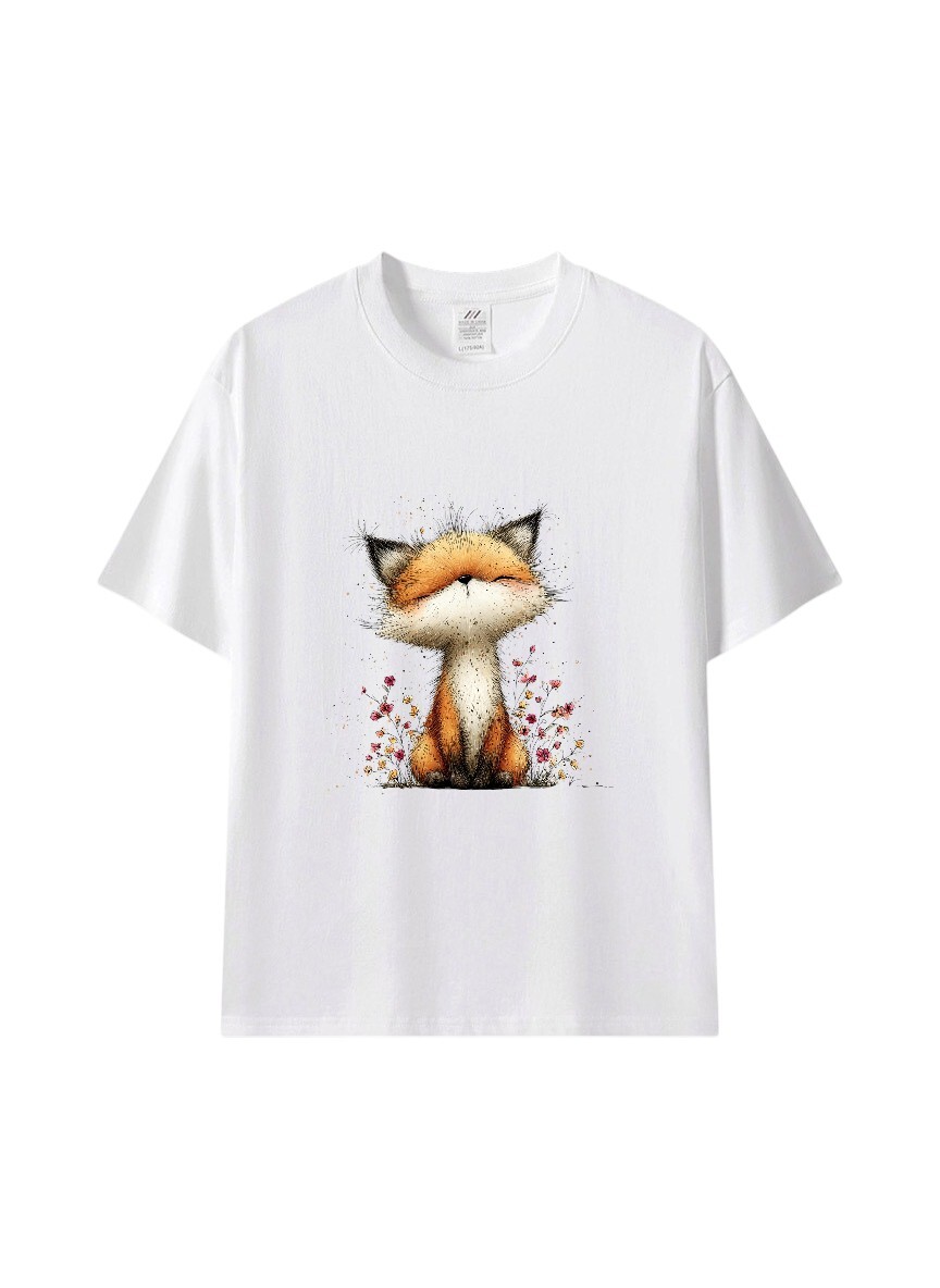 療癒系小狐狸T恤｜厭世可愛風・純棉寬鬆版型