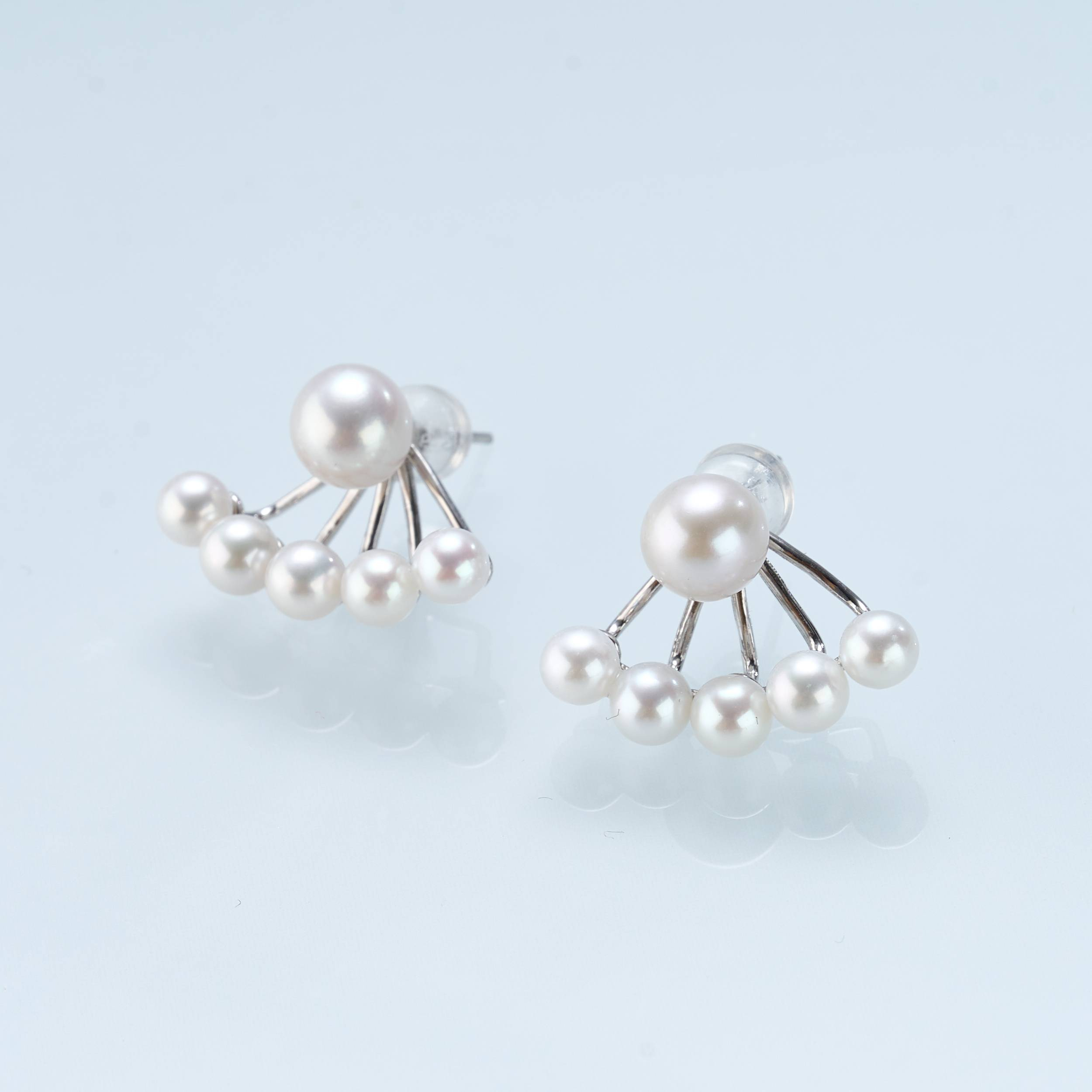 0421sz60-SZHK-PEARL-淡水兩戴花朵耳釘(A11)