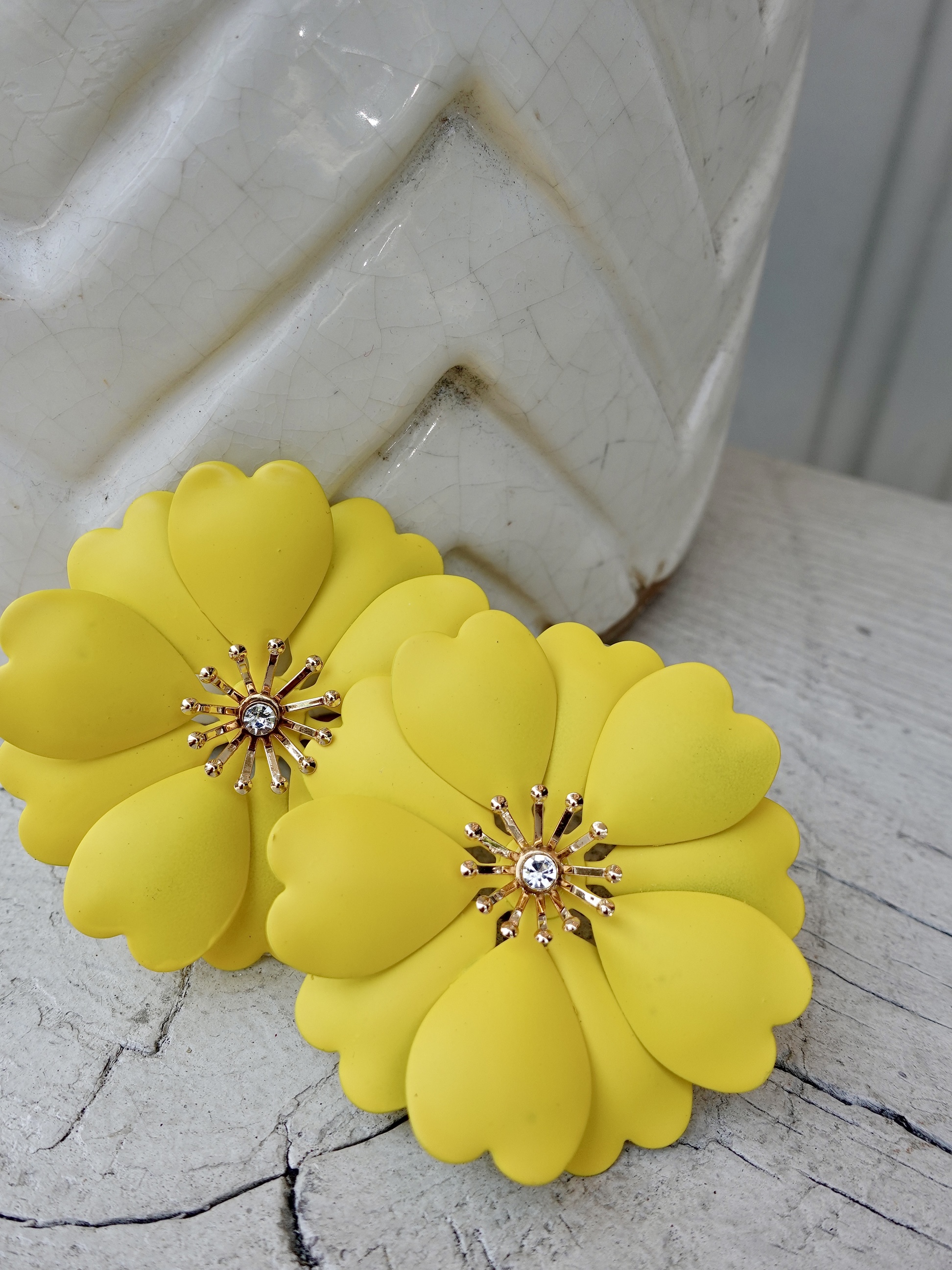 Little Daisy 黃色雛菊鑽蕊大耳環