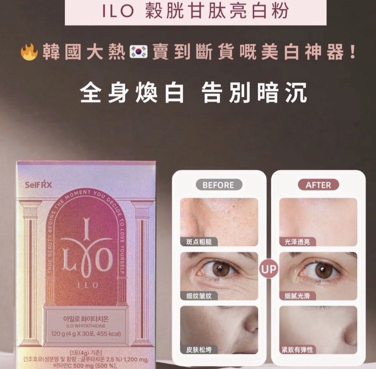 ILO 穀胱甘肽美白粉(一盒30包)