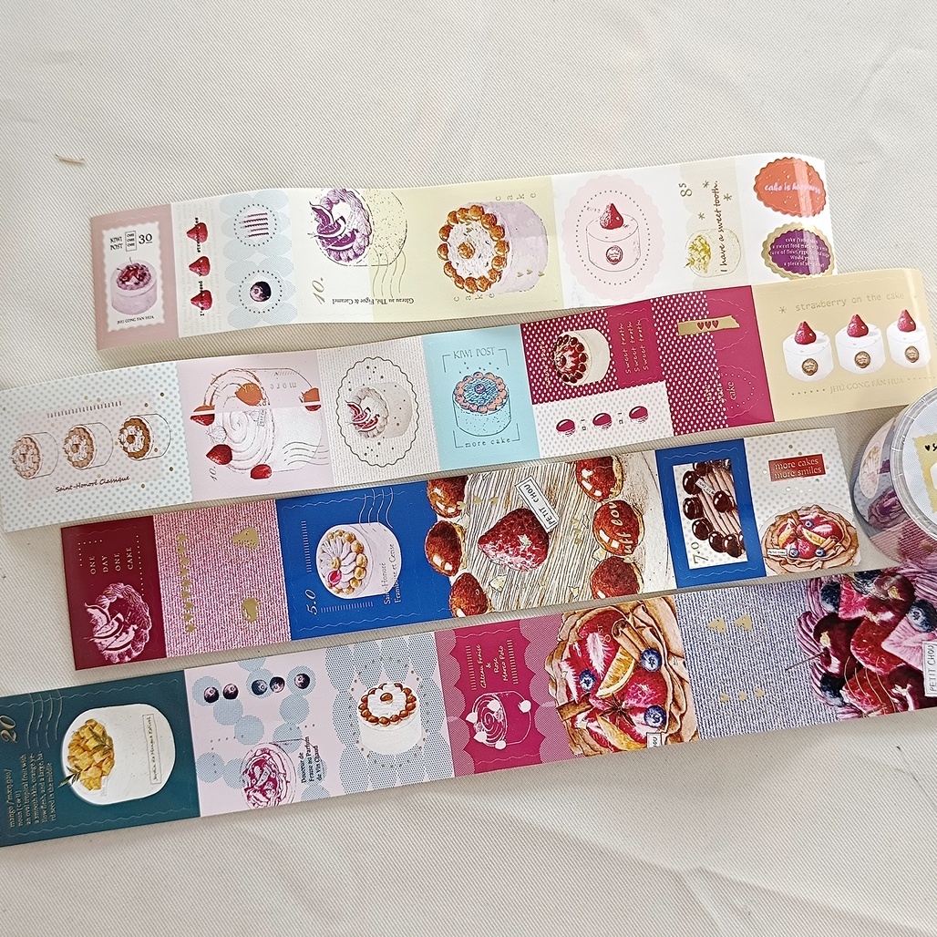 竹工凡花．sweet-tooth 燙金郵票貼紙捲 <整捲/分裝>