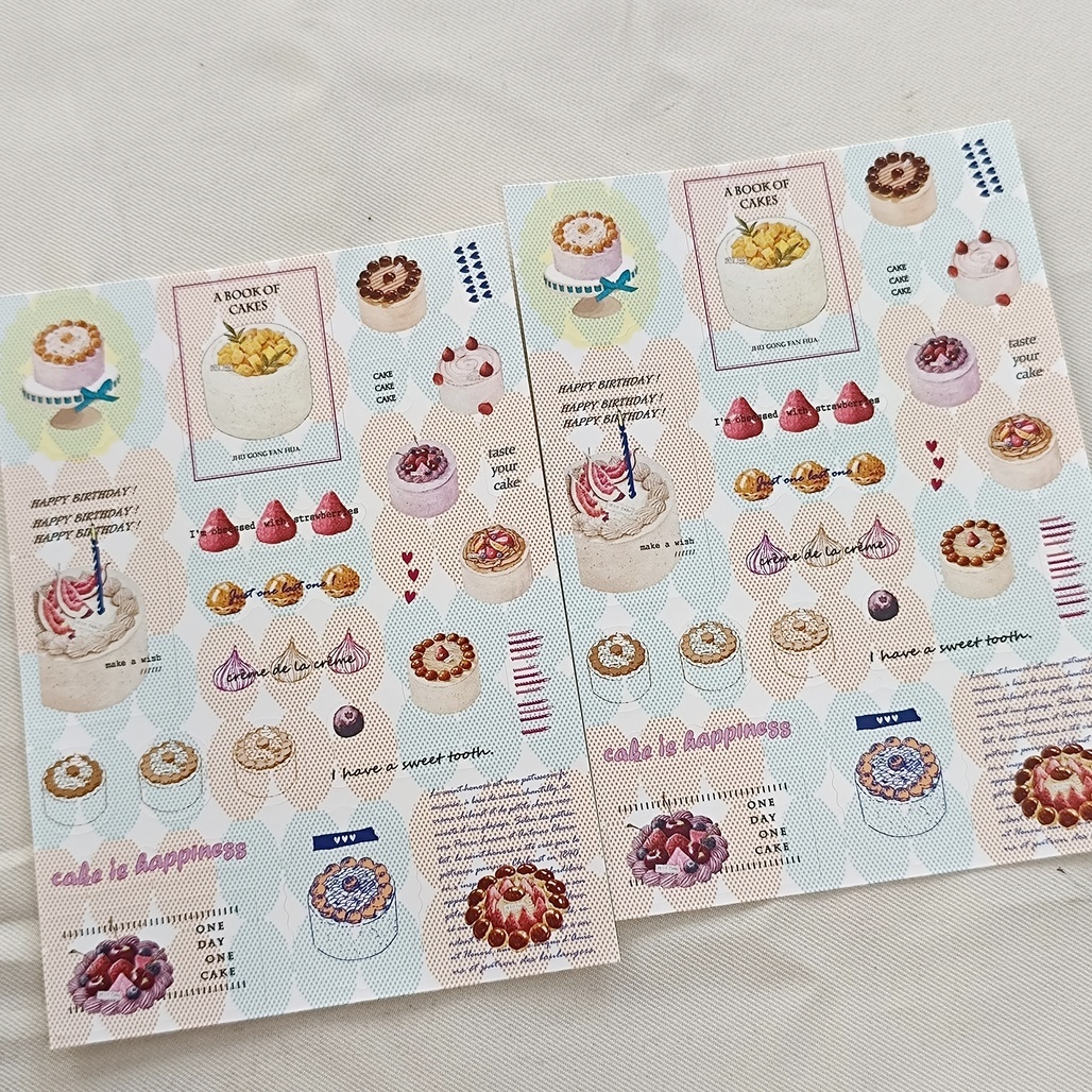 竹工凡花．More-cake 割型貼紙包
