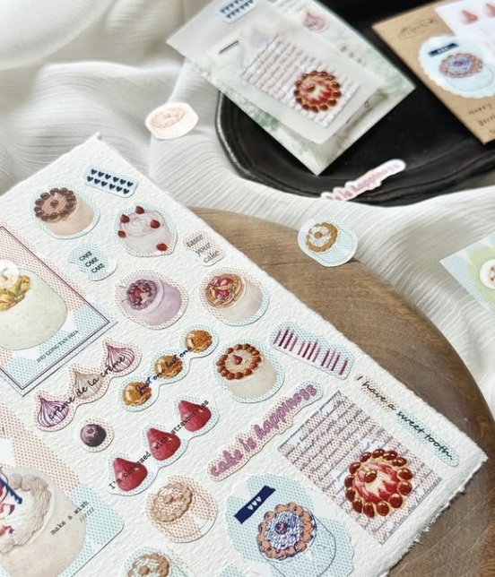 竹工凡花．More-cake 割型貼紙包