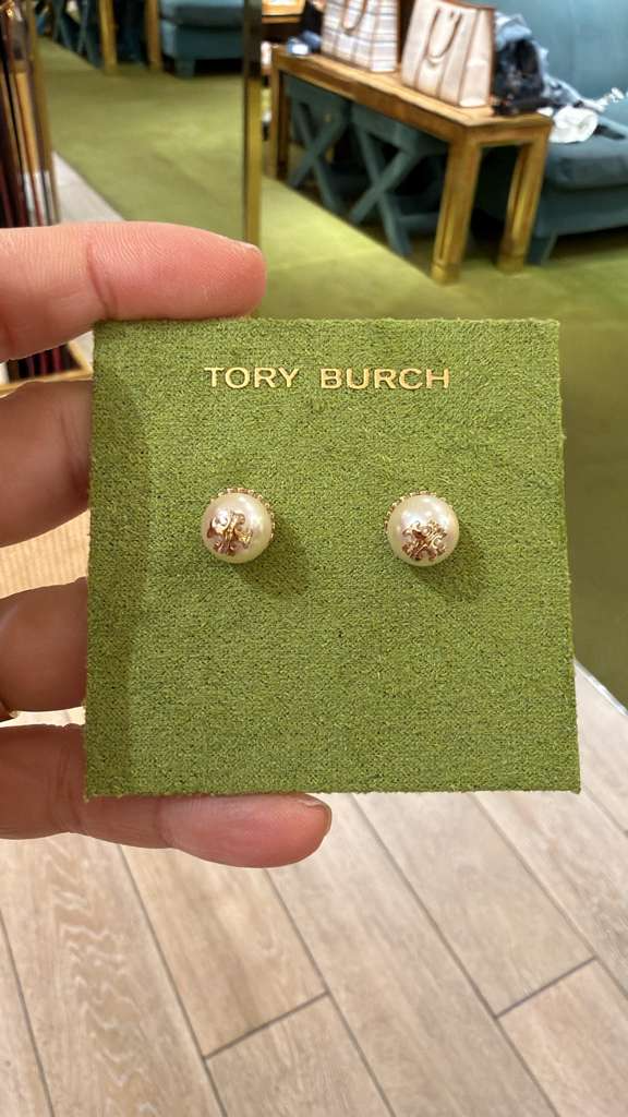 YO038 Tory Burch Kira 珍珠針式耳環