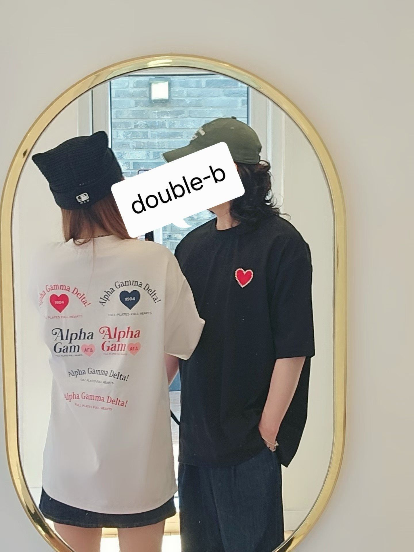 英文字圖案短袖Tee Double-B-043T